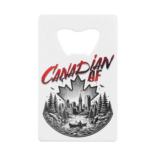 カナダAF風景風景カヌメープルリーフ クレジットカード栓抜き (正面)