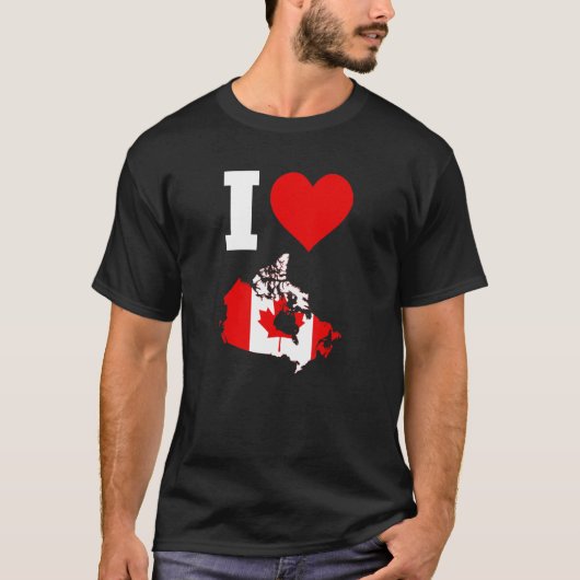カナダIラブカナダ国旗 Tシャツ (正面)
