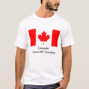 カナダI愛私の国旗カリフォルニアのテンプレート Tシャツ