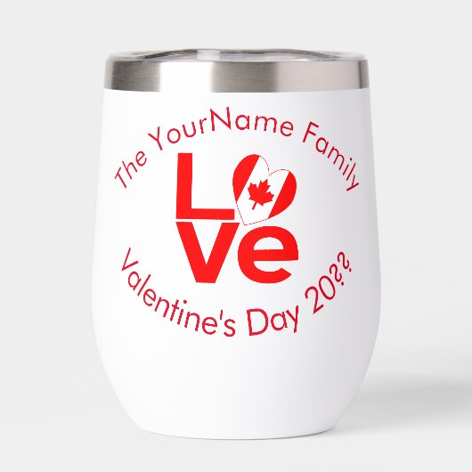 カナダLOVEハート国旗パーソナライズされた赤 (背面)