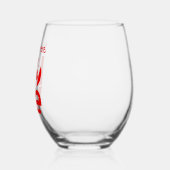 カナダLOVE パーソナライズされた Red ステムなしワイングラス (左)