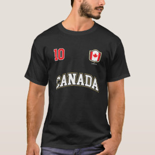カナダNumber 10サッカーチームスポーツカナダ国旗 Tシャツ