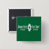 カナダParti Vert DUカナダのロゴの緑の党 缶バッジ (正面&裏面)