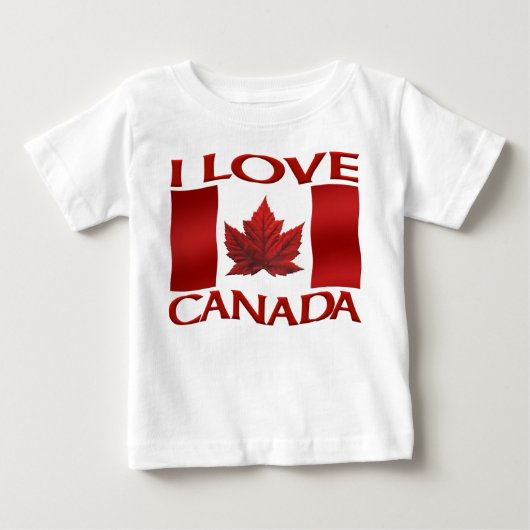 カナダTシャツ好きな子供服 ベビーTシャツ (正面)