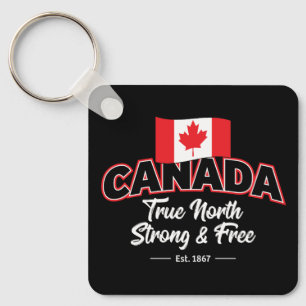 「カナダTrue North Strong & Free Est。1867インチ キーホルダー