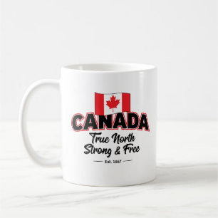 「カナダTrue North Strong & Free Est。1867インチ コーヒーマグカップ
