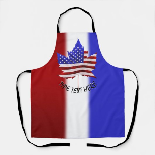 カナダUSAエプロンパーソナライズされたUSカナダお土産 エプロン (正面)