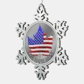 カナダUSAオーナメントUSカナダクリスマス装飾品 スノーフレークピューターオーナメント (右)