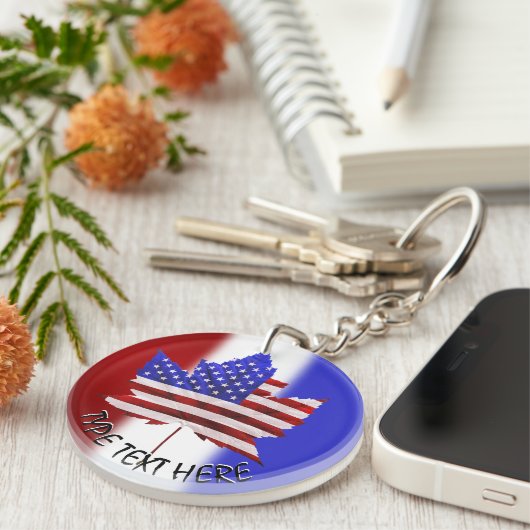 カナダUSAキーチェインパーソナライズされた土産キーチェーン キーホルダー (正面右)