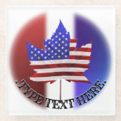 カナダUSAコースターズ米国カパーソナライズされたナダコースター ガラスコースター (正面)