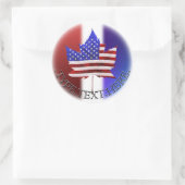カナダUSAステッカーパーソナライズされたお土産 ラウンドシール (バッグ)
