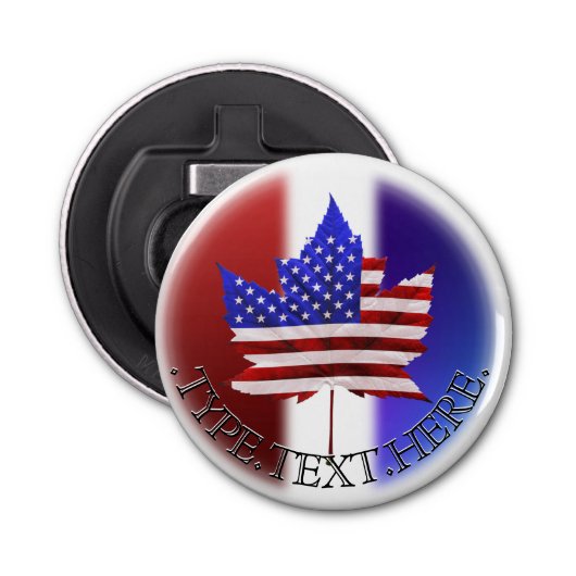 カナダUSAボトルオープナーパーソナライズされたお土産 栓抜き (正面)