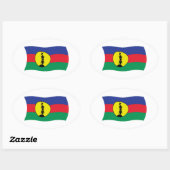 カナック国旗のシール 楕円形シール (シート)