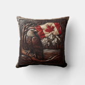 カナディアンイーグルレリーフ、 浮き彫り彫刻(国旗あり) クッション (裏面)