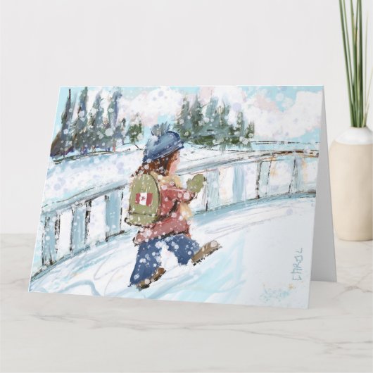 カナディアンウィンターホリデーカード サンキューカード (正面)