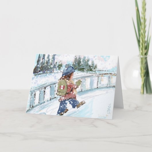 カナディアンウィンターホリデーカード サンキューカード (正面)