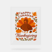 カナディアンサンクスギビング秋お祝いクラシックT アクリルサイン (正面)