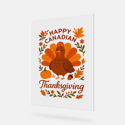 カナディアンサンクスギビング秋お祝いクラシックT アクリルサイン (傾斜)