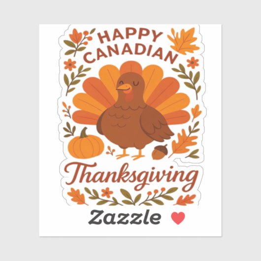 カナディアンサンクスギビング秋お祝いクラシックT シール (シート)