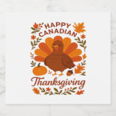 カナディアンサンクスギビング秋お祝いクラシックT スパークリングワインラベル (シングルラベル)