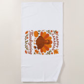 カナディアンサンクスギビング秋お祝いクラシックT ビーチタオル (正面)