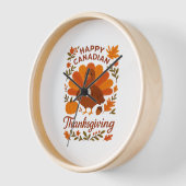 カナディアンサンクスギビング秋お祝いクラシックT 壁時計 (傾斜)