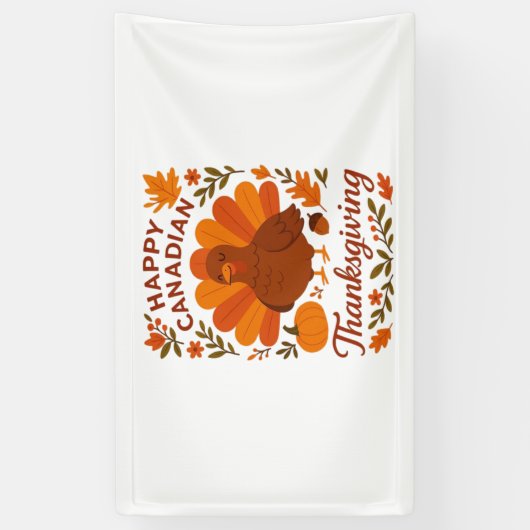 カナディアンサンクスギビング秋お祝いクラシックT 横断幕 (縦)