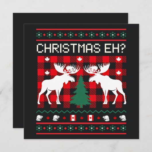 カナディアンビューティクリスマスセーターデザイン シーズンカード (正面/裏面)