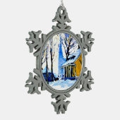 カナディアンビレッジバイクラレンスガニョン スノーフレークピューターオーナメント (左)