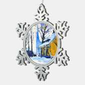 カナディアンビレッジバイクラレンスガニョン スノーフレークピューターオーナメント (右)