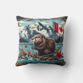 カナディアンビーバーバイレイクアンドマウンテンバックド クッション (裏面)