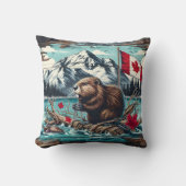 カナディアンビーバーバイレイクアンドマウンテンバックド クッション (正面)