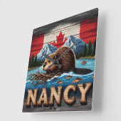 カナディアンビーバービルズマウンテンレイクの近くにネスト スクエア壁時計 (傾斜)