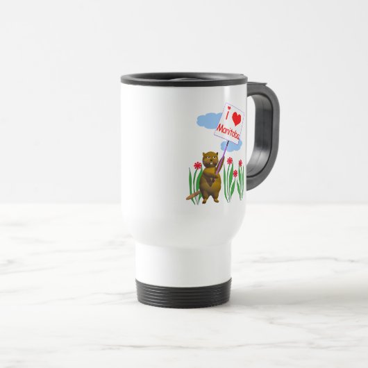 カナディアンビーバーラブマニトバ トラベルマグ (正面右)