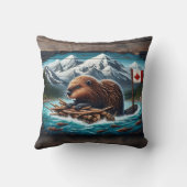 カナディアンビーバー建物アロッジ クッション (裏面)