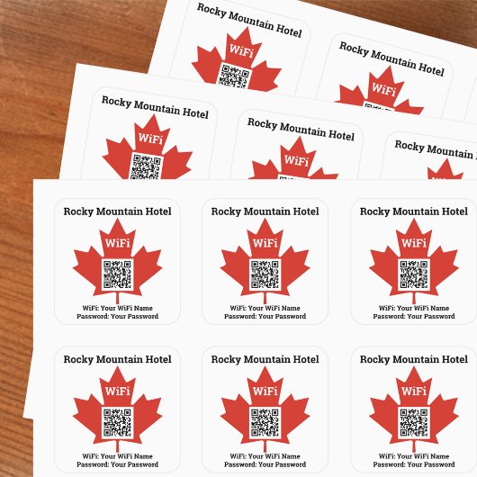 カナディアンホテルWifi詳細プラスQRコード スクエアシール