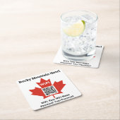 カナディアンホテルWifi詳細プラスQRコード スクエアペーパーコースター (インサイチュ)