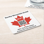 カナディアンホテルWifi詳細プラスQRコード スクエアペーパーコースター (アングル)