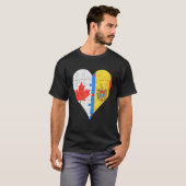 カナディアンモルドバ国旗のハート Tシャツ (正面フル)