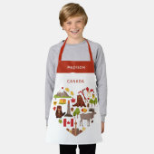 カナディアンラブ名前をカスタムする エプロン (着用した状態)