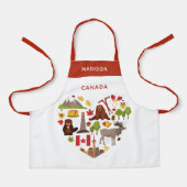 カナディアンラブ名前をカスタムする エプロン (正面)