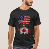 カナディアンルーツアメリカングロウンズプライドラブUSA国旗 Tシャツ (正面)