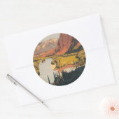 カナディアンロッキー旅行ポスターシール ラウンドシール (封筒)