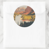 カナディアンロッキー旅行ポスターシール ラウンドシール (バッグ)