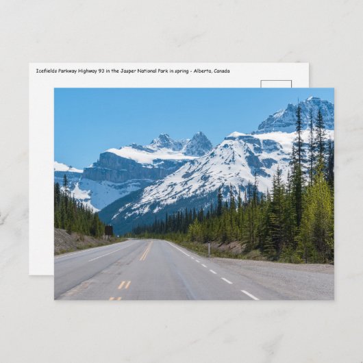 カナディアンロッキー – アイスフィールドパークウェイハイウェイ93 ポストカード (正面/裏面)