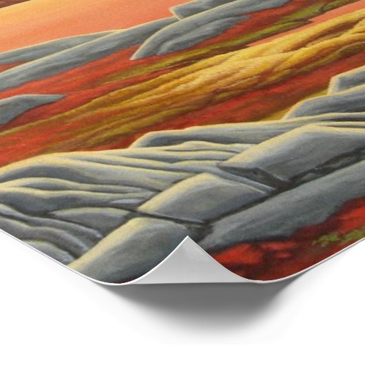 カナディアン絵画ランドスケープズベアアートプリント ポスター (角)