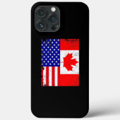 カナディアン・アメリカン米国カナダ国旗7月4日 Case-Mate iPhoneケース (裏面)