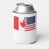 カナディアン・アメリカ国旗 缶クーラー (缶裏面)