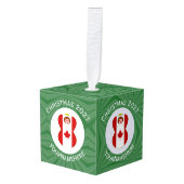 カナディアン・エンジェル・クリスマスパーソナライズされた国旗 キューブオーナメント (正面アングル)