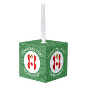 カナディアン・エンジェル・クリスマスパーソナライズされた国旗 キューブオーナメント (裏面アングル)